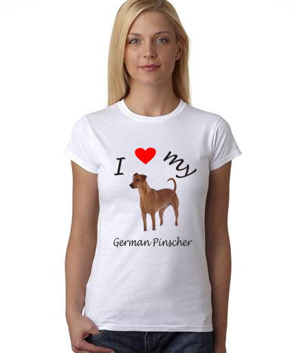 Dogs - I Heart My German Pinscher on Womans Shirt